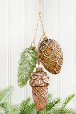 Decorator's Warehouse 10" Acorn & Pinecone Glass Ornament > Christmas Decor|Christmas Ornaments