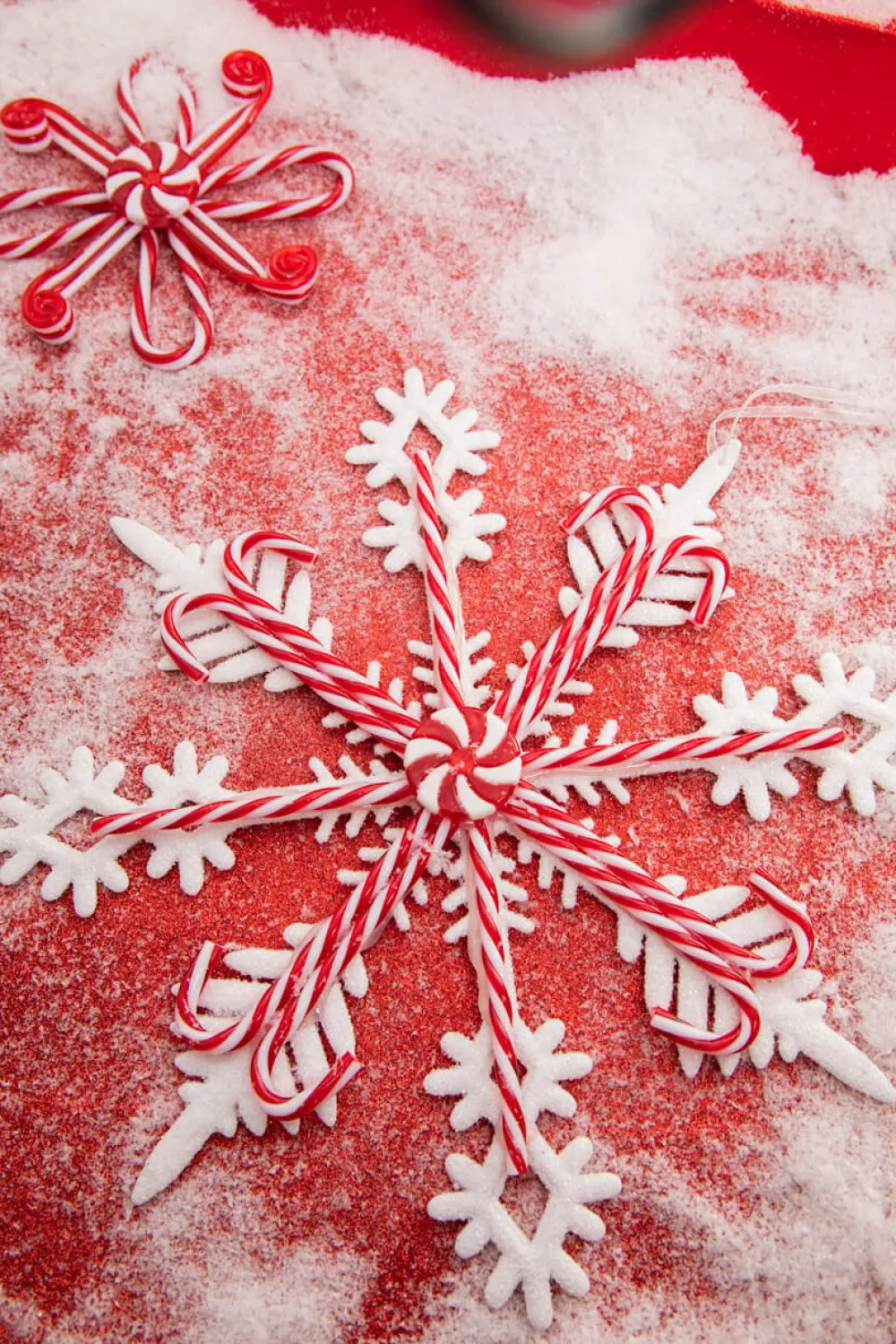 Decorator's Warehouse 12" Acrylic Peppermint Snowflake Large Ornament > Christmas Decor|Christmas Ornaments