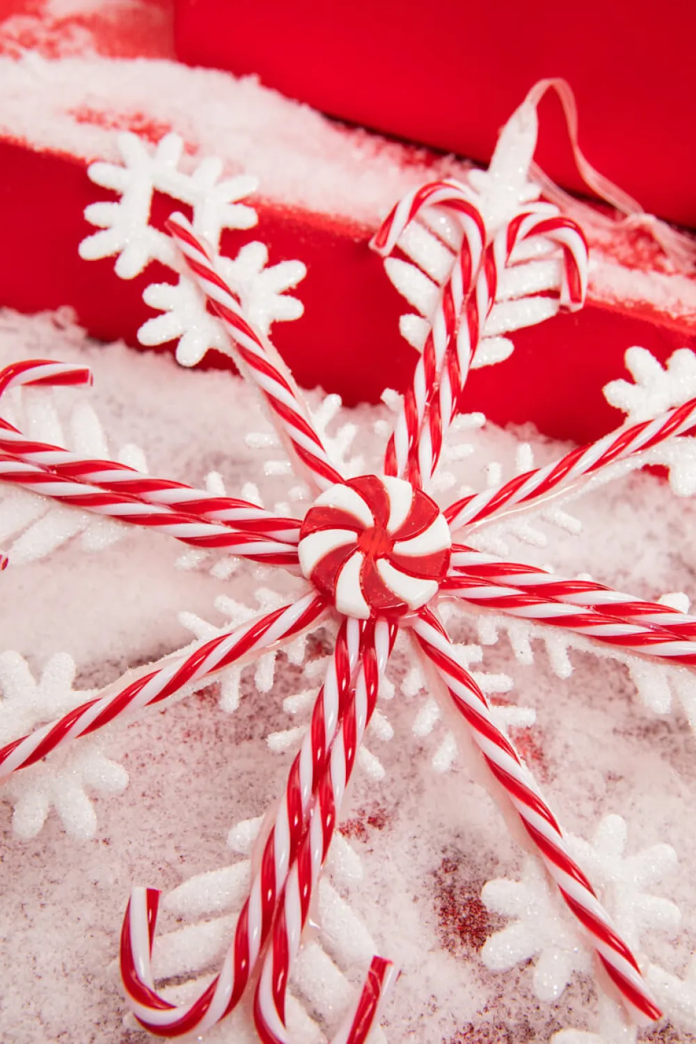 Decorator's Warehouse 12" Acrylic Peppermint Snowflake Large Ornament > Christmas Decor|Christmas Ornaments