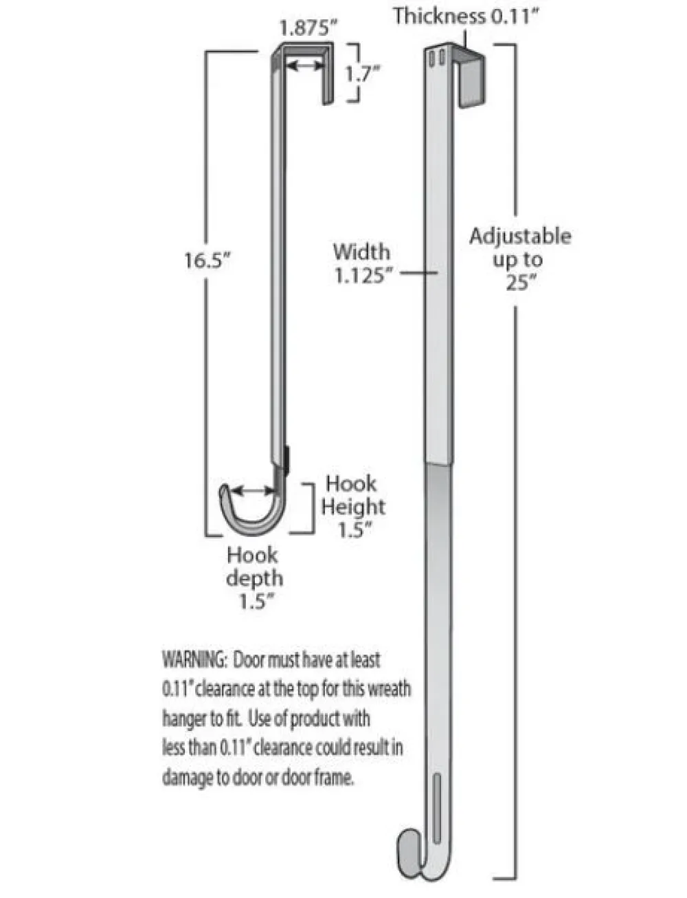 Decorator's Warehouse Adjustable Wreath Hanger - Nickel > Christmas Accents|Christmas Wreaths
