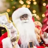 Decorator's Warehouse 15" African American Santa Figurine with List > Santas & Angels|Classic Christmas