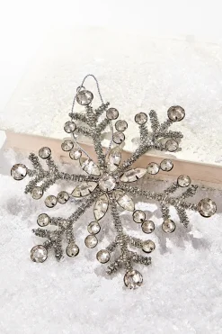 Decorator's Warehouse 6" Antiqued Rhinestone Snowflake Ornament > Christmas Decor|Natural Elegance