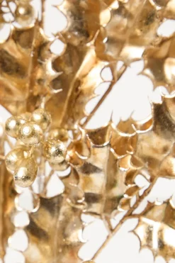 Decorator's Warehouse 27" Antique Gold Metallic Holly Berry Stem > Christmas Sprays|Christmas Decor