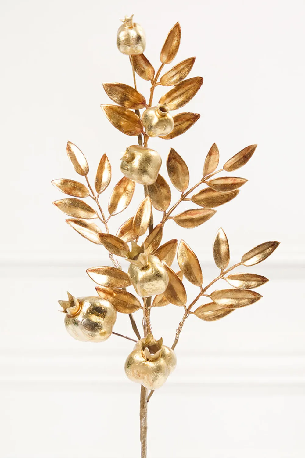 Decorator's Warehouse 26" Antique Gold Metallic Pomegranate Stem > Christmas Sprays|Christmas Decor