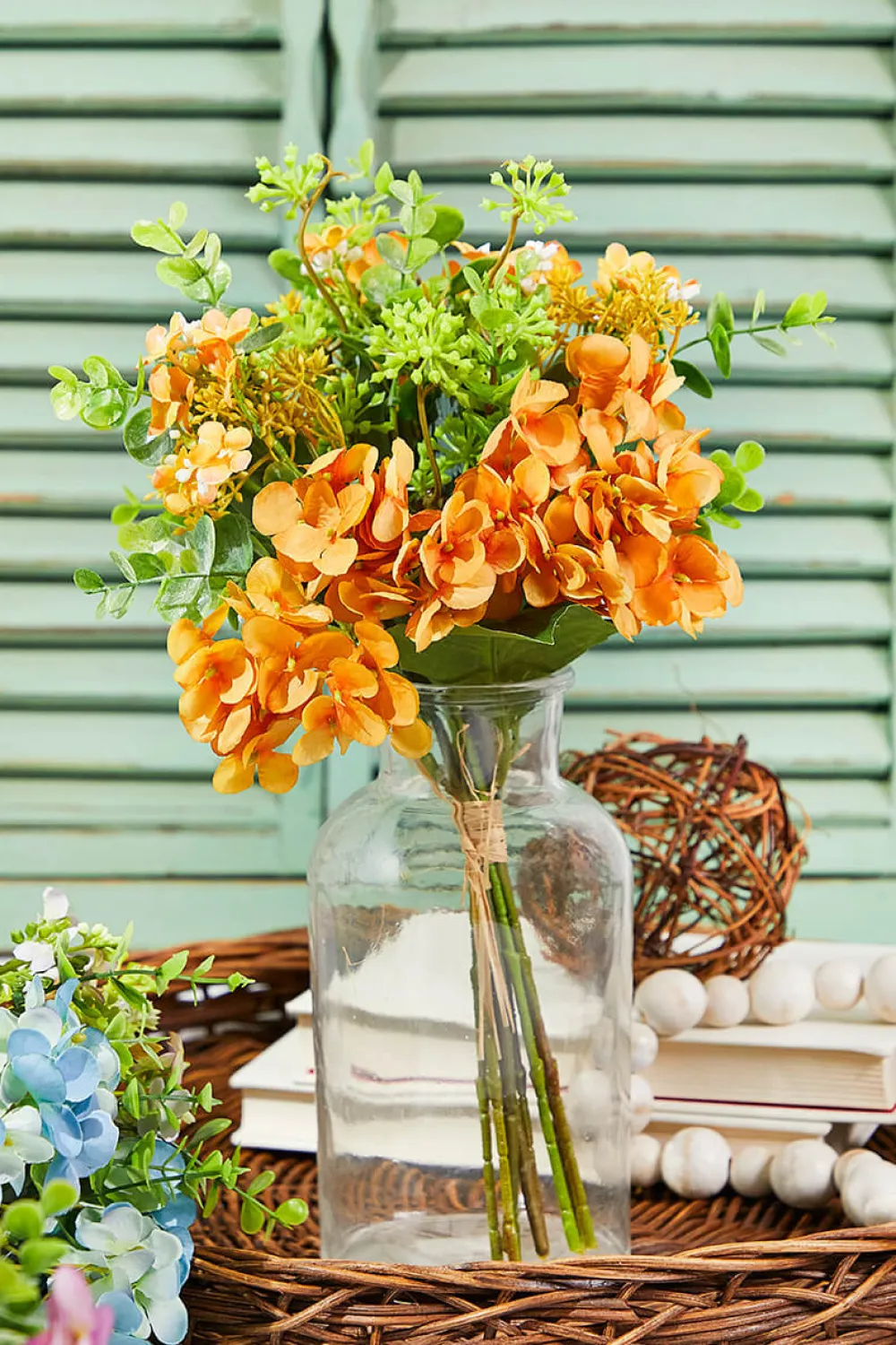 Decorator's Warehouse 14" Artificial Hydrangea/Berry Bush Spray > Easter Table Decor|Easter Decor