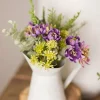 Decorator's Warehouse 10” Aster Daisy Floral in White Pitcher Accent - Purple > Easter Decor|Easter Decor