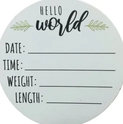 Decorator's Warehouse Baby’s Hello World Disk Personalizable Ornament > Christmas Ornaments|Christmas Decor