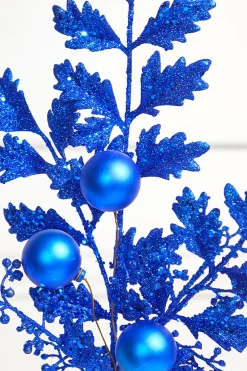 Decorator's Warehouse 22" Ball Bead Spray - Blue > Blue Christmas|Merry & Bright