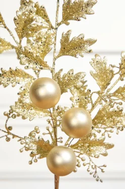 Decorator's Warehouse 22" Ball Bead Spray - Gold > Nutcracker|Classic Christmas