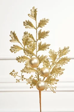 Decorator's Warehouse 22" Ball Bead Spray - Gold > Nutcracker|Classic Christmas