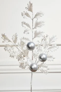 Decorator's Warehouse 22" Ball Bead Spray - White > White Christmas|Christmas Decor