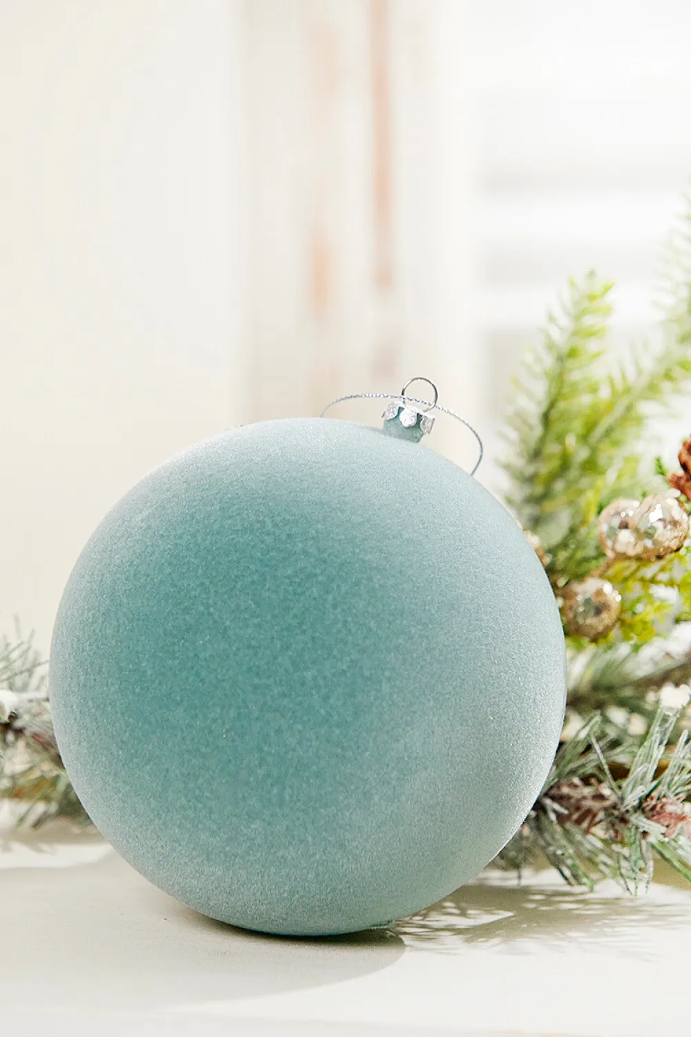 Decorator's Warehouse 5" Ball Ornament - Frost Green > Christmas Ornaments|Christmas Decor