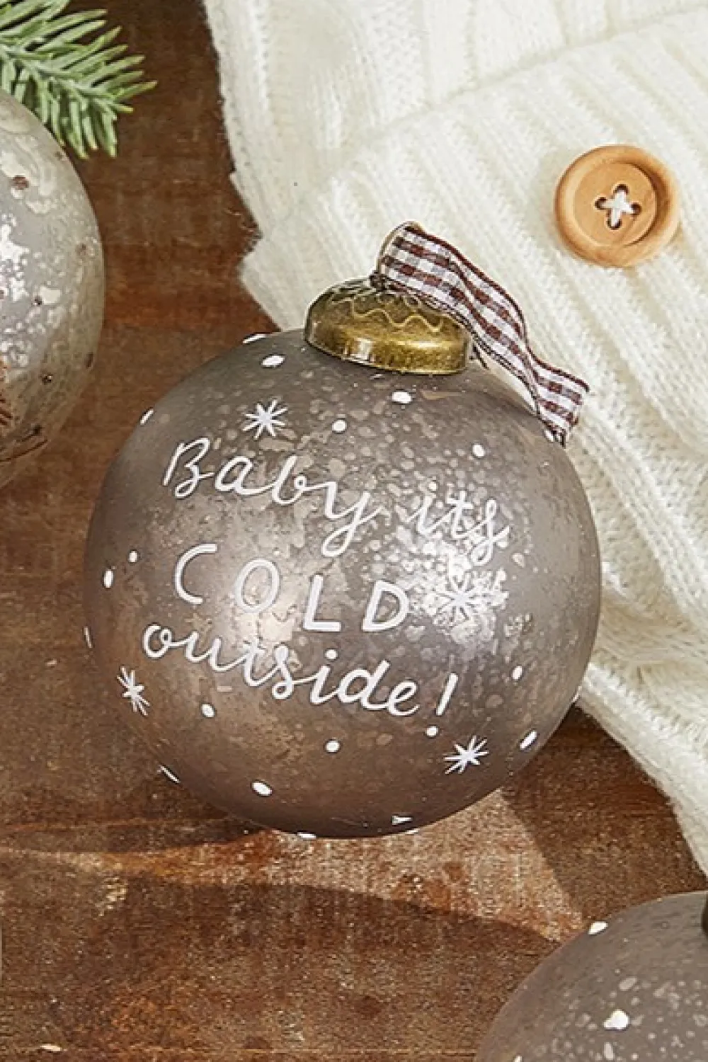 Decorator's Warehouse 3" Ball Text Glass Ornament > Christmas Ornaments|Winter Woodland