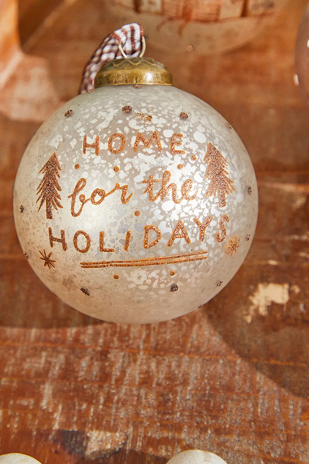 Decorator's Warehouse 3" Ball Text Glass Ornament > Christmas Ornaments|Winter Woodland