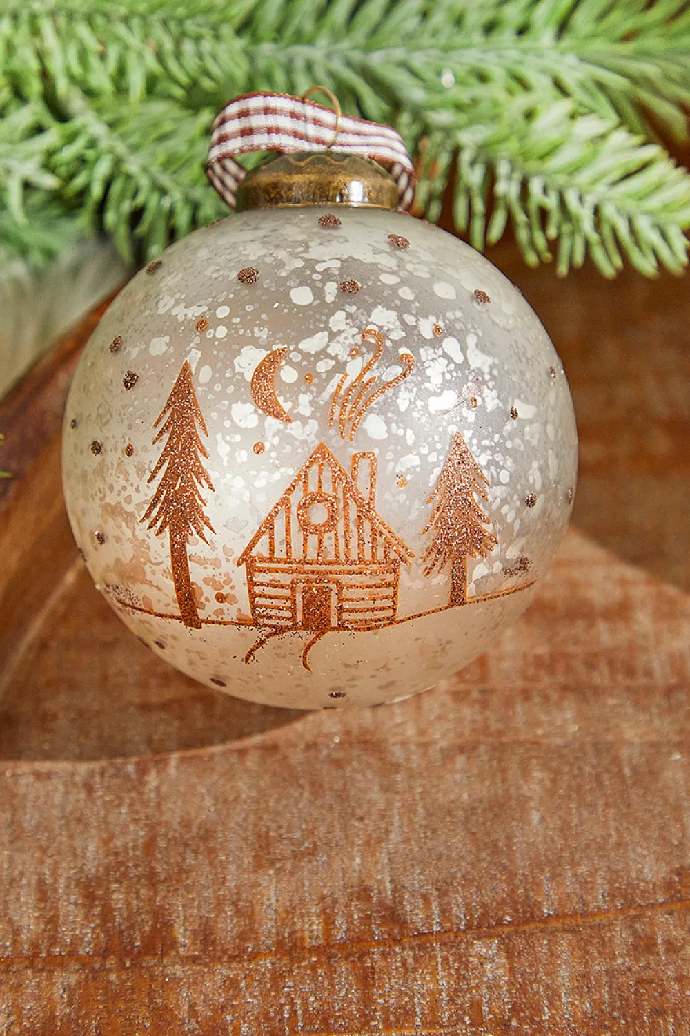 Decorator's Warehouse 3" Ball Text Glass Ornament > Christmas Ornaments|Winter Woodland