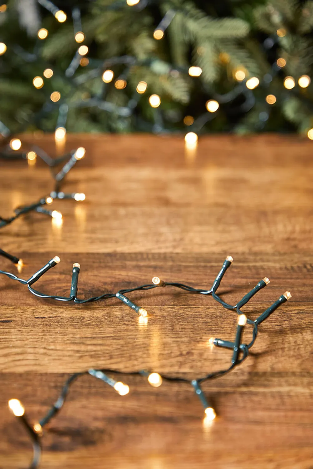 Decorator's Warehouse 20' Battery Operated Warm White (Green Cord) Compact Lights - 180LED > Twinkle Cluster Lights|Twinkle Cluster Lights