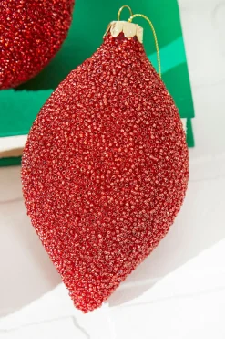 Decorator's Warehouse 6" Beaded Red Glass Ornament > Nutcracker|Christmas Decor