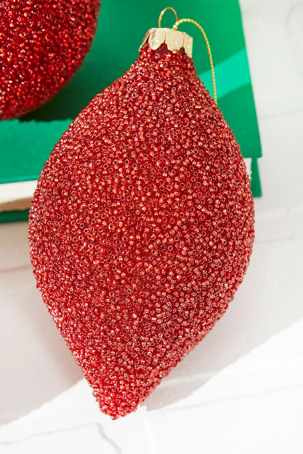 Decorator's Warehouse 6" Beaded Red Glass Ornament > Nutcracker|Christmas Decor