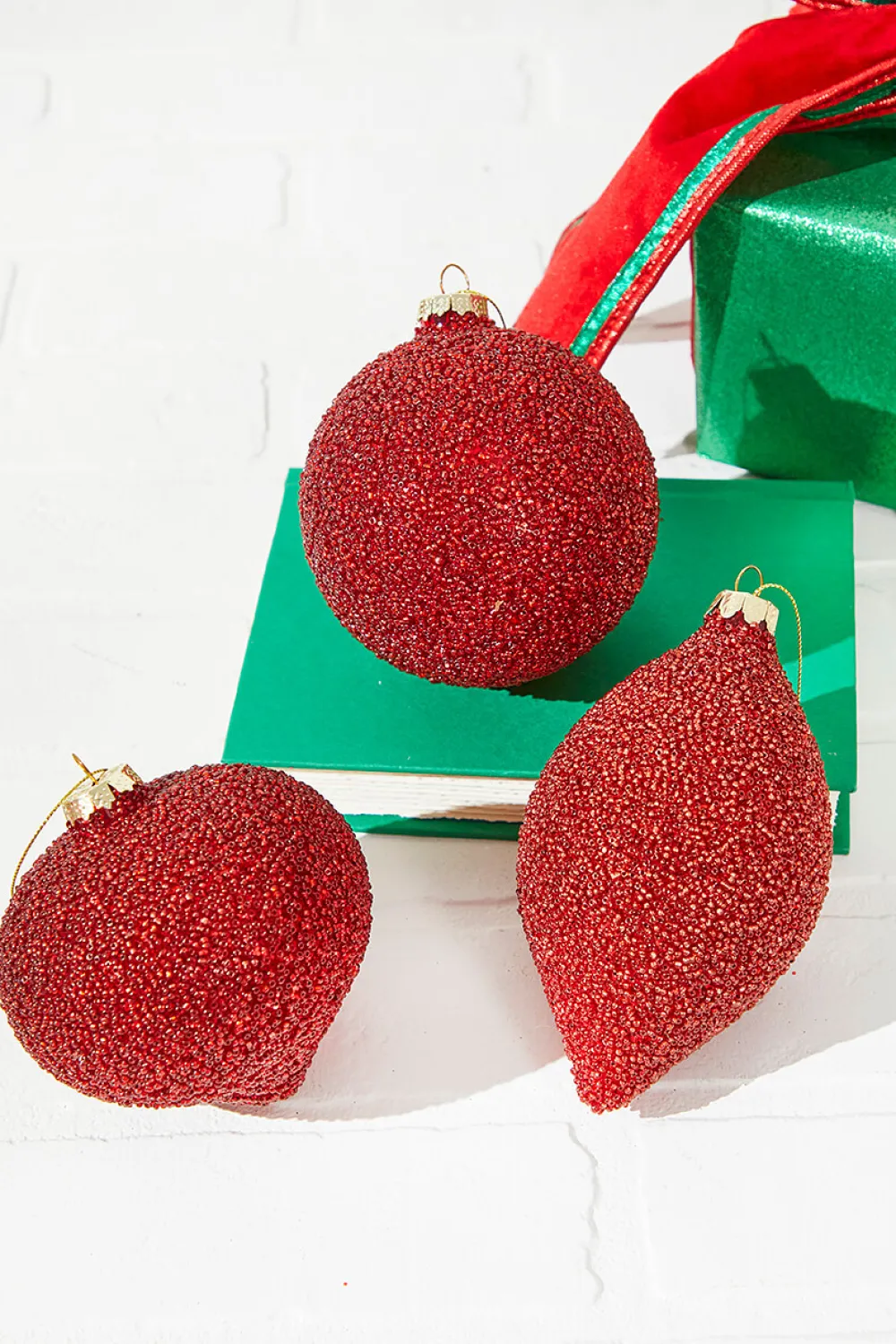 Decorator's Warehouse 6" Beaded Red Glass Ornament > Nutcracker|Christmas Decor