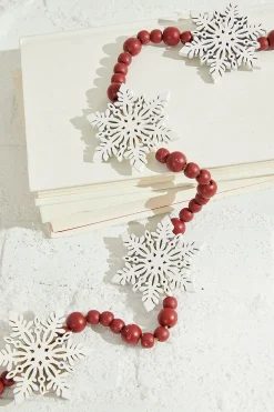 Decorator's Warehouse 48" Beaded Snowflake Garland > Christmas Decor|Unlit Garlands