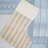 Decorator's Warehouse Beige Stocking with Brown Stripes > Christmas Decor|Christmas Textiles