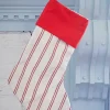 Decorator's Warehouse Beige Stocking with Red Stripes > Cardinal|Christmas Decor