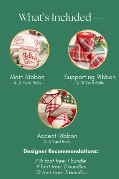 Decorator's Warehouse Believe Ribbon Mini Bundle > Christmas Ribbon|Christmas Decor