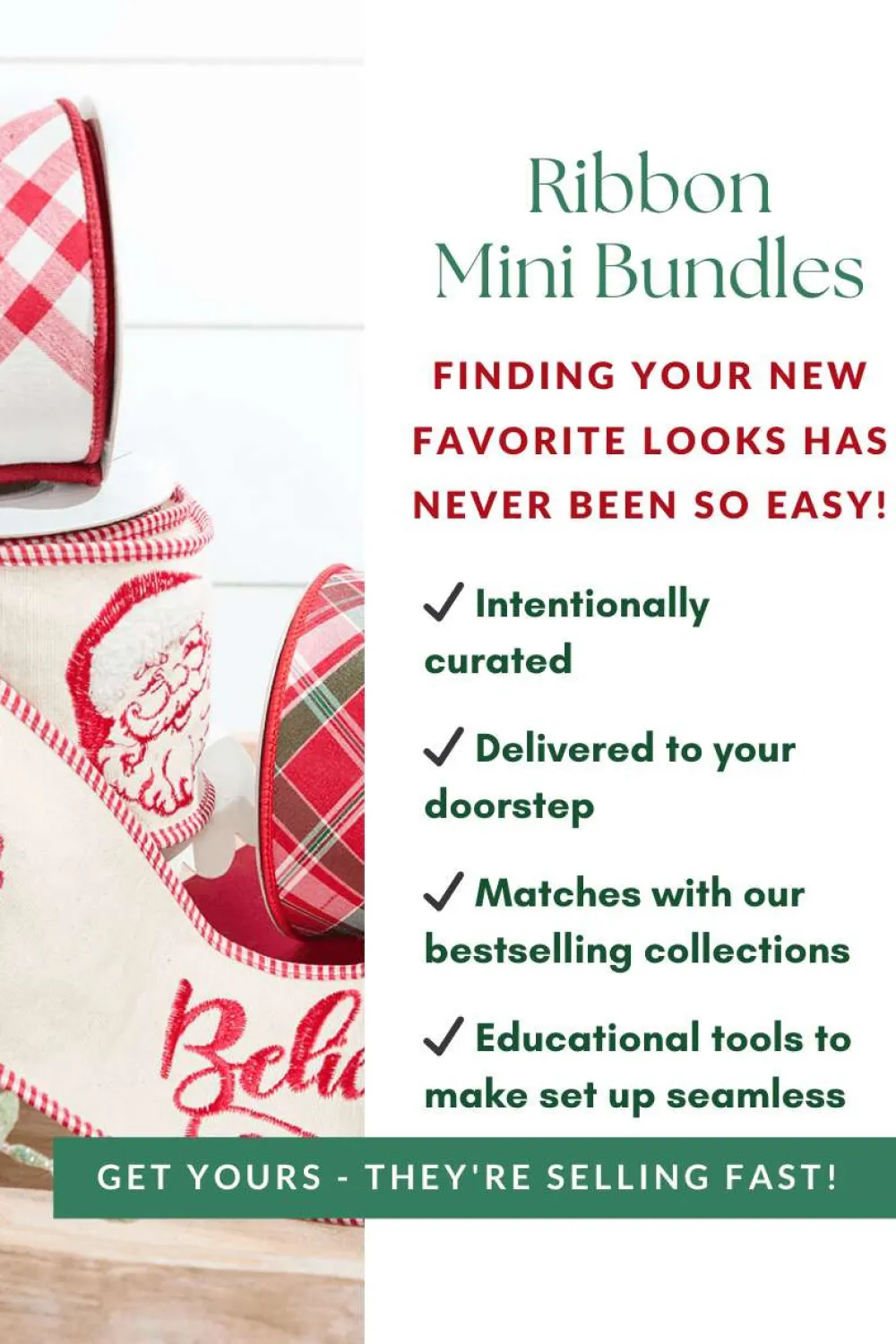 Decorator's Warehouse Believe Ribbon Mini Bundle > Christmas Ribbon|Christmas Decor