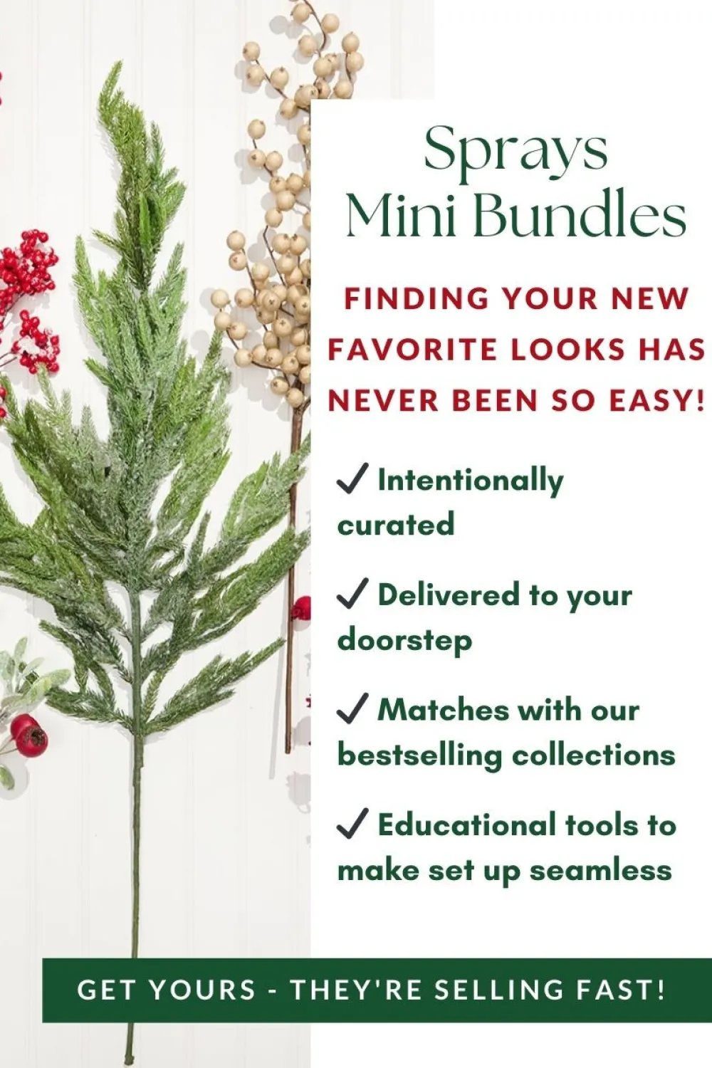 Decorator's Warehouse Believe Sprays Mini Bundle > Tree Toppers|Sprays Mini Bundles