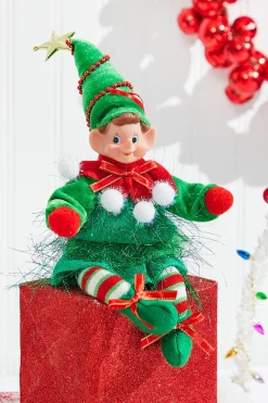 Decorator's Warehouse 11" Bendable Elf with Pom Pom Ornament > Christmas Decor|Christmas Accents