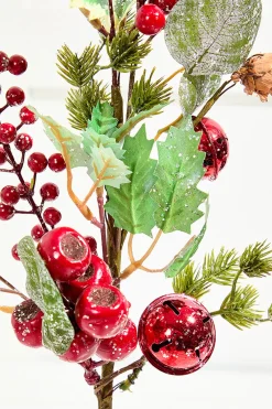 Decorator's Warehouse 17” Berry Holly Pick - Green & Red > Farmhouse|Christmas Sprays