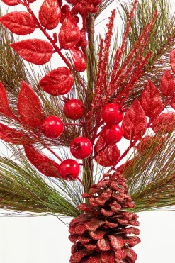 Decorator's Warehouse 30" Berry Pinecone Cedar Spray - Red > Cardinal|Nutcracker