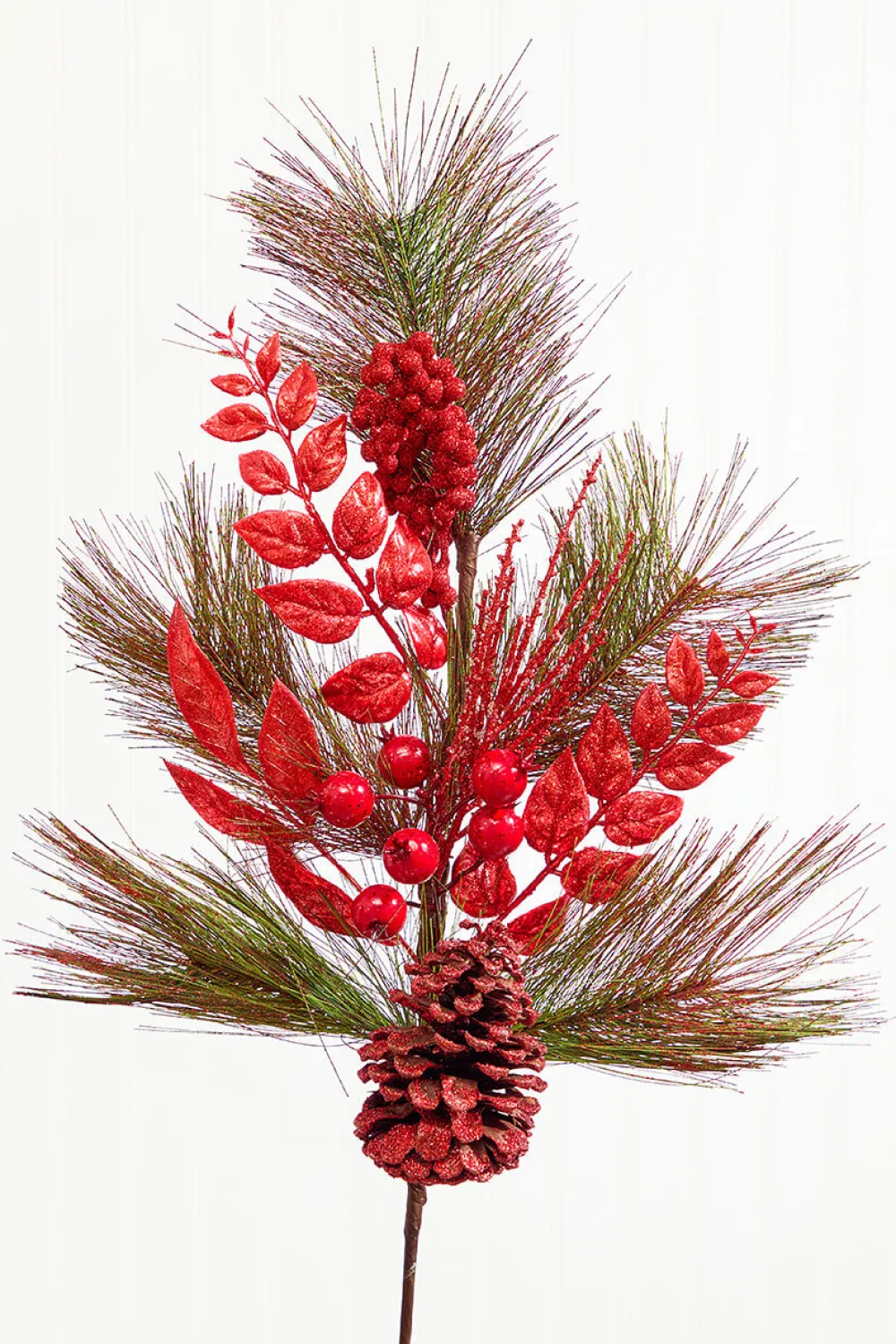 Decorator's Warehouse 30" Berry Pinecone Cedar Spray - Red > Cardinal|Nutcracker