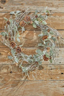 Decorator's Warehouse 20” Birch/Leaf/Pinecone Wreath > Christmas Decor|Under 30"