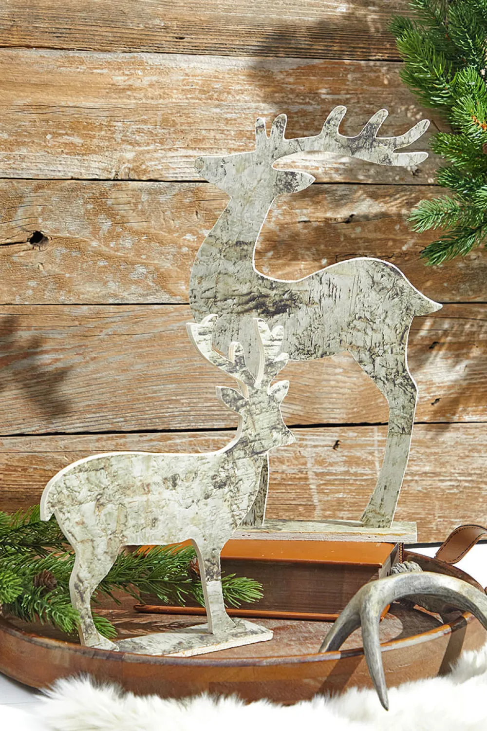 Decorator's Warehouse Birch Paper Standing Deer > Winter Woodland|Christmas Accents