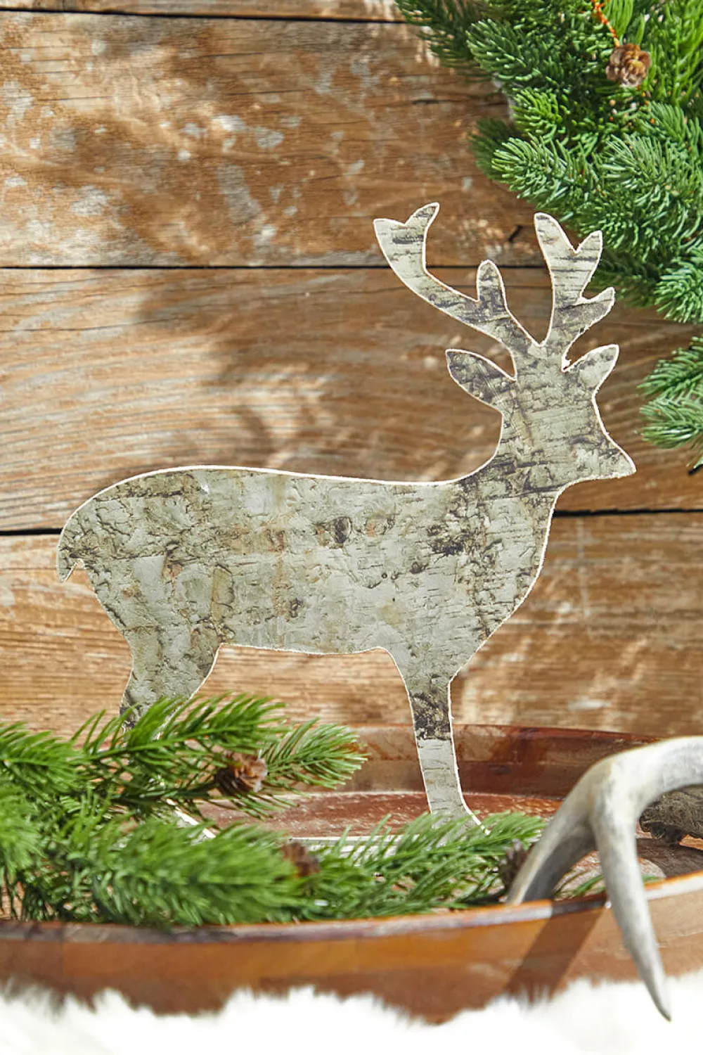 Decorator's Warehouse Birch Paper Standing Deer > Winter Woodland|Christmas Accents