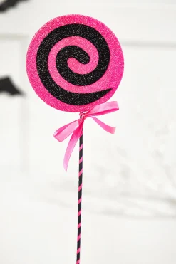 Decorator's Warehouse 17" Black and Pink Lollipop Pick > Halloween|Halloween