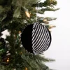 Decorator's Warehouse 4” Black and White Stripe Ornament Ball > Christmas Ornaments|Christmas Ornaments