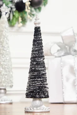 Decorator's Warehouse 14" Black Flocked Resin Tree > Tabletop & Accent Trees|Nutcracker