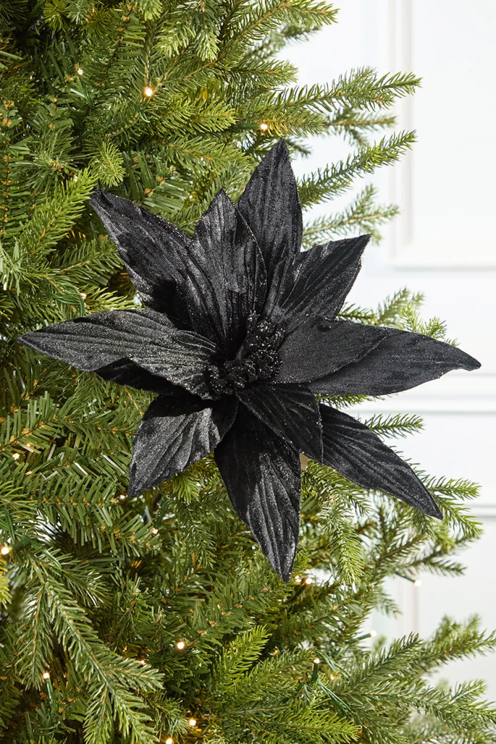 Decorator's Warehouse 24" Black Velvet Poinsettia Stem > Nutcracker|Christmas Flowers