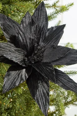 Decorator's Warehouse 24" Black Velvet Poinsettia Stem > Nutcracker|Christmas Flowers