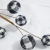 Decorator's Warehouse 25” Black & White Buffalo Check Plaid Ball Spray > Christmas Sprays|Christmas Decor