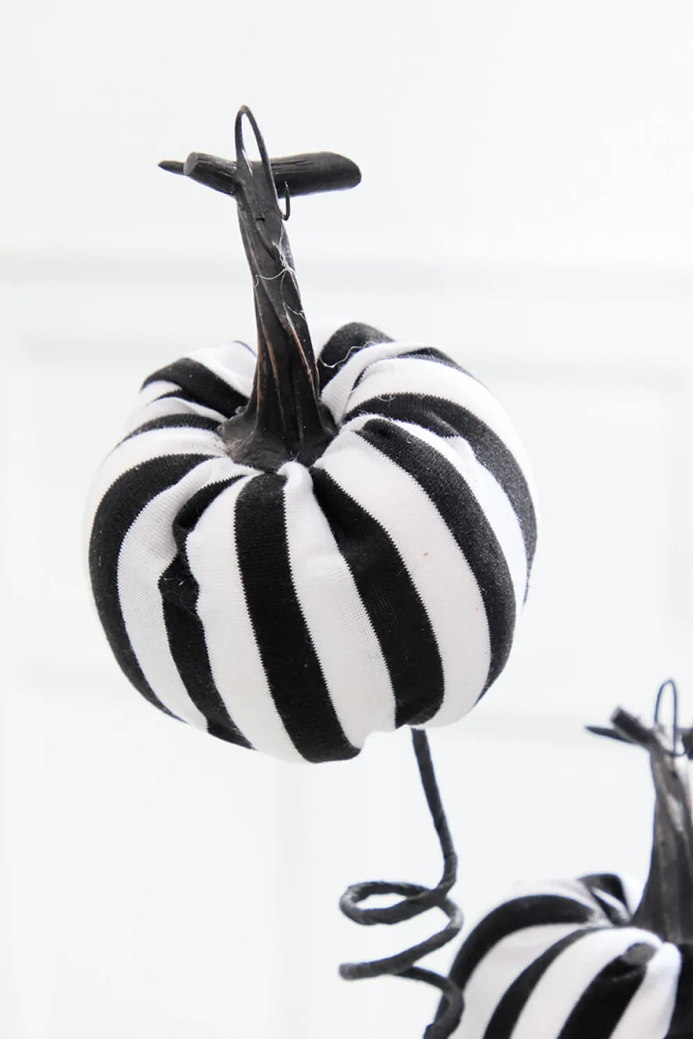 Decorator's Warehouse 26" Black & White Striped Halloween Pumpkin Spray > Halloween|Halloween
