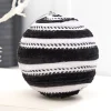 Decorator's Warehouse 5" Black & White Velvet Stripe Ball Ornament > Halloween|Halloween