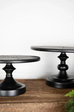Decorator's Warehouse Black Wood & Metal Cake Stand - Set of 2 > Fall Decor|Sale