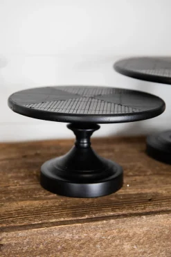 Decorator's Warehouse Black Wood & Metal Cake Stand - Set of 2 > Fall Decor|Sale