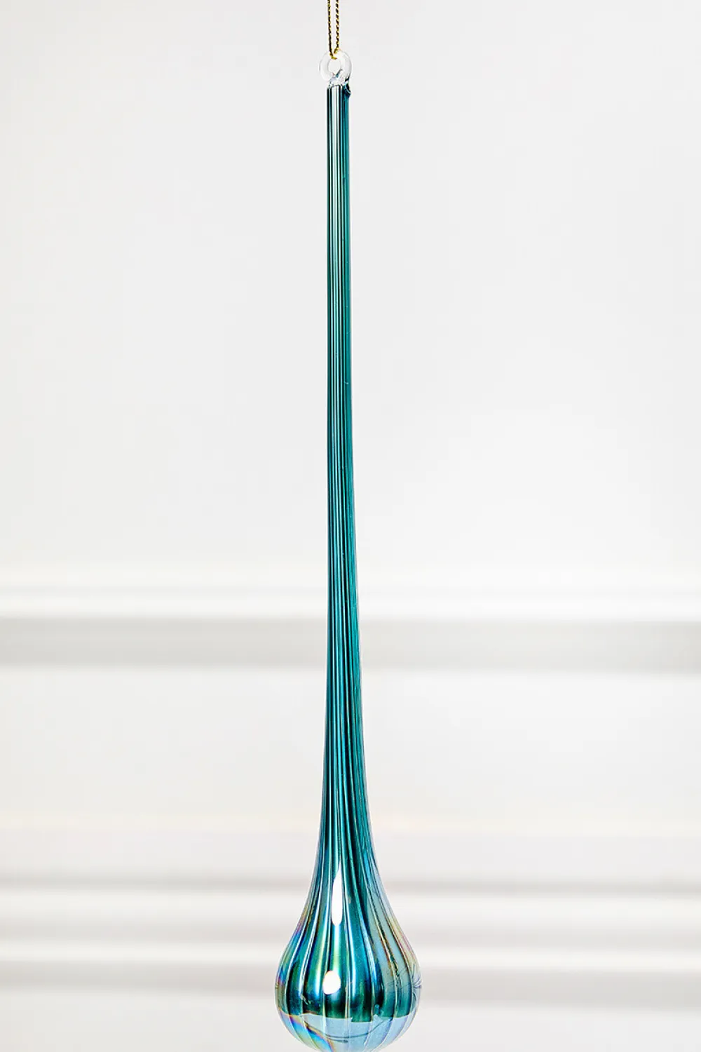 Decorator's Warehouse 9" - 12" Blue Glass Drop Ornament > Christmas Decor|Blue Christmas