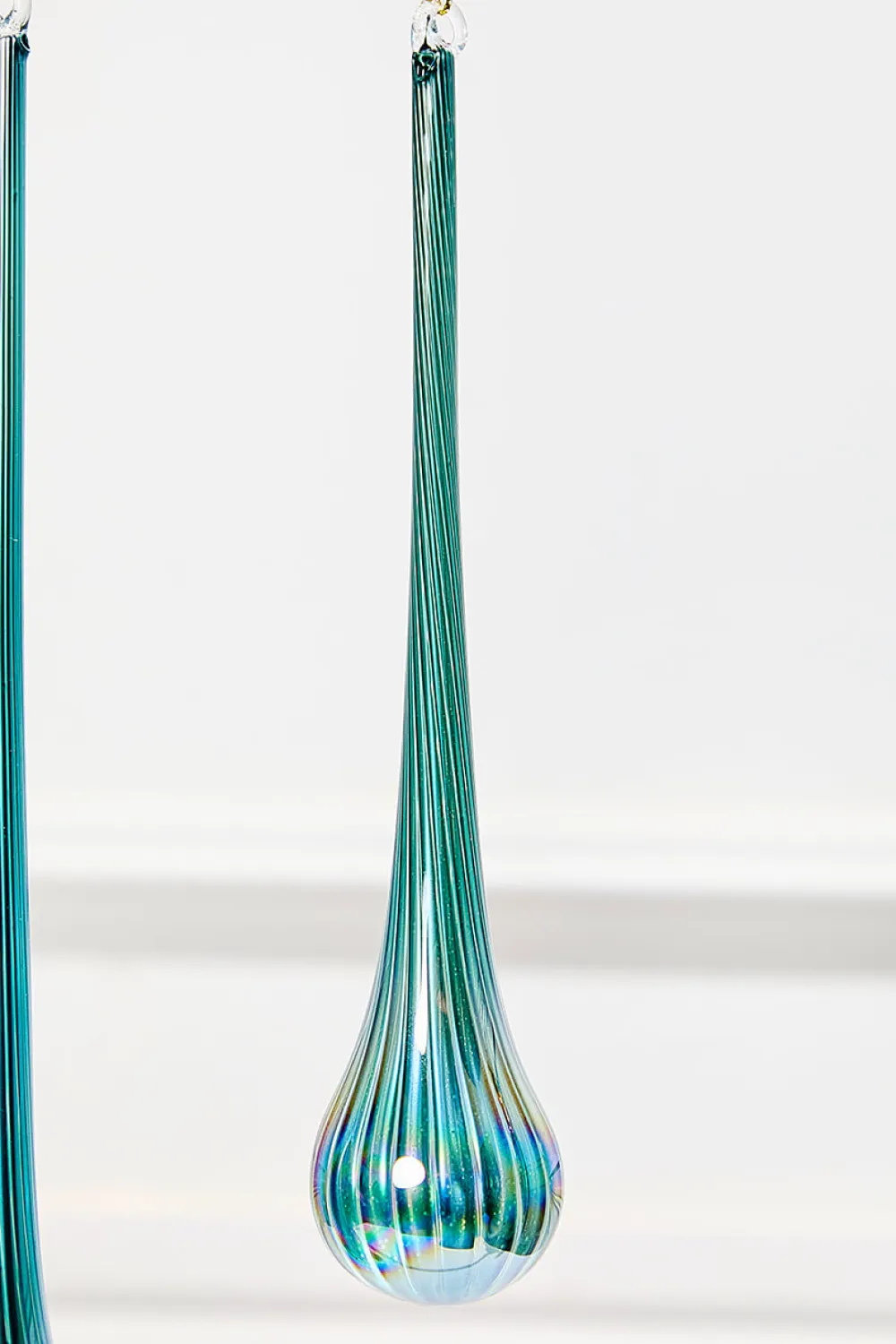 Decorator's Warehouse 9" - 12" Blue Glass Drop Ornament > Christmas Decor|Blue Christmas