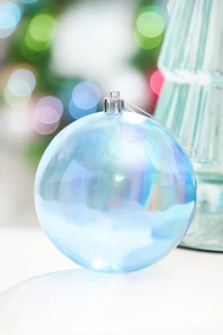 Decorator's Warehouse 4" Blue Iridescent Ball Ornament > Retro Brites|Christmas Decor
