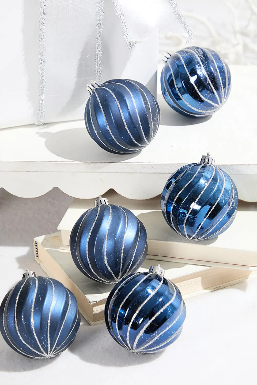 Decorator's Warehouse 3" Blue Shatterproof Boxed Set of 6 > Boxed Sets|Christmas Decor